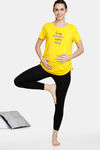 Coucou Bamboo Cotton Maternity & Nursing Top - Vibrant Yellow — thumbnail 4